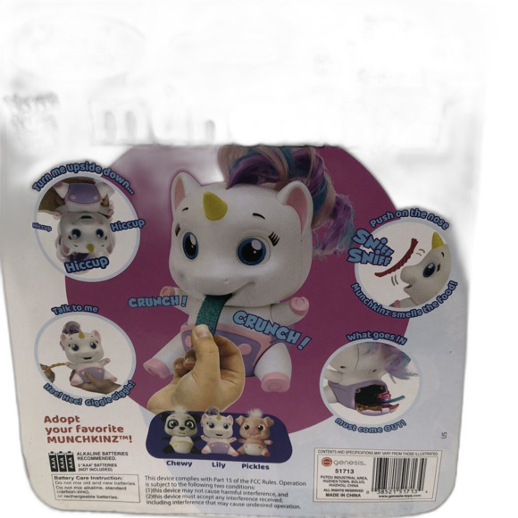 New Munchkinz (Lily/ Lilly ) Unicorn Interactive Pet Eats, Talks, 30+ Sounds Nib - Picture 3 of 5